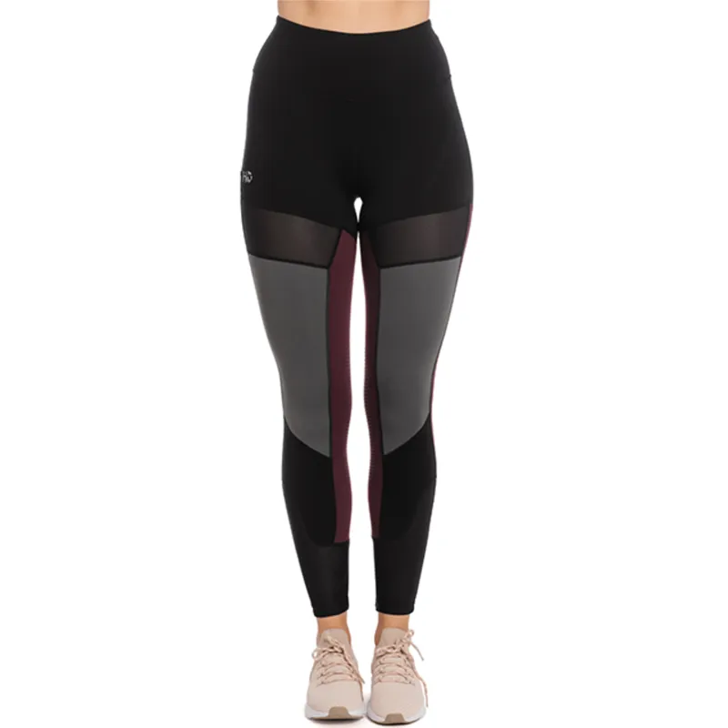 Horseware Ladies Fashion Riding Tights With Silicone Grip - Black/Fig